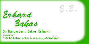 erhard bakos business card